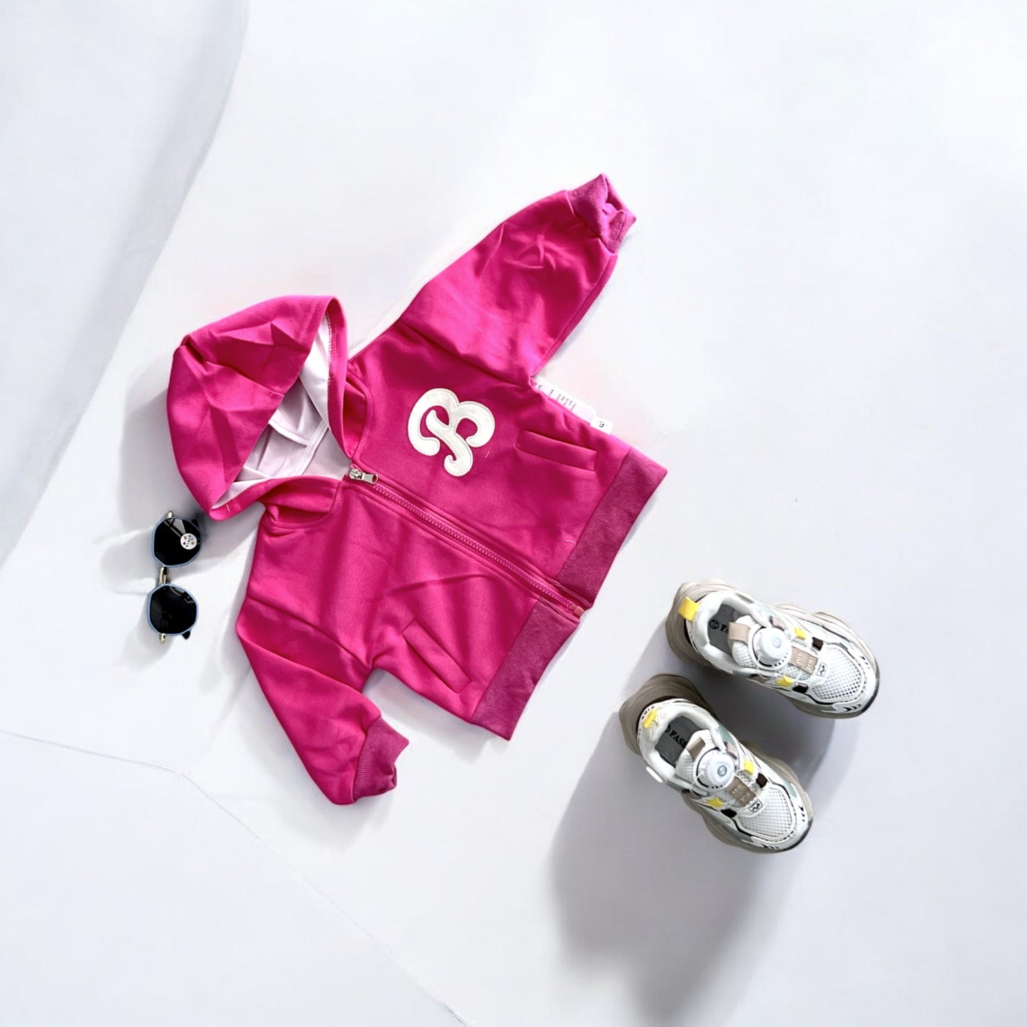 Girls Rani Pink Hoodie Track Suit