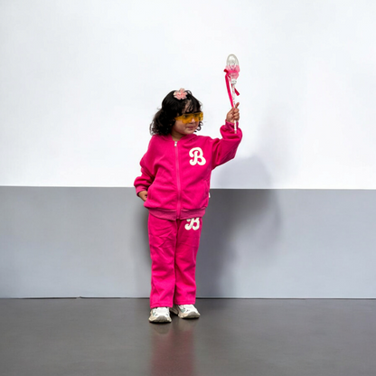 Girls Rani Pink Hoodie Track Suit