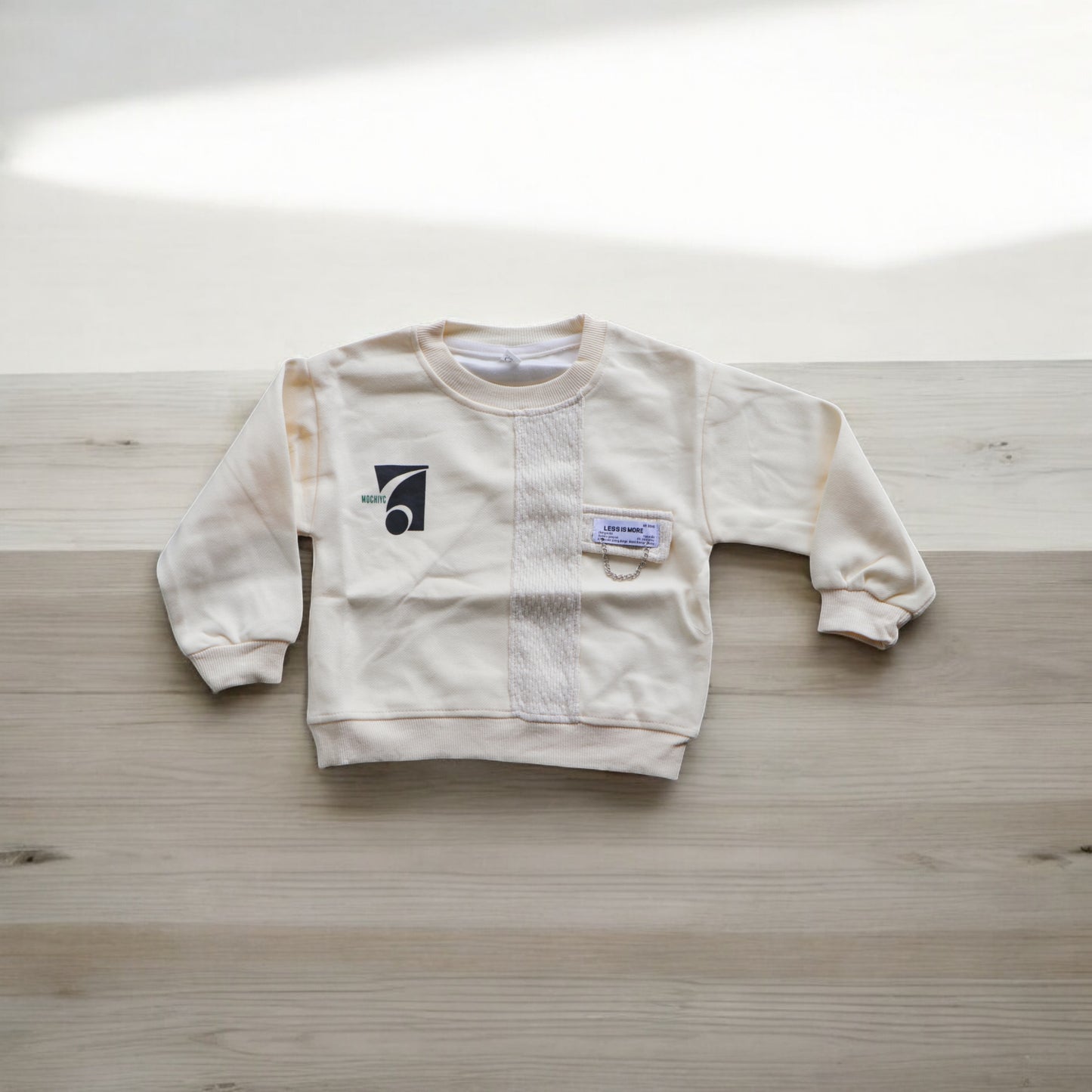 Boys Cream And Black Print Sweatshirts