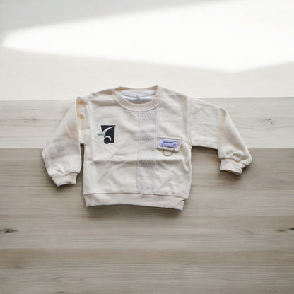 Boys Cream And Black Print Sweatshirts