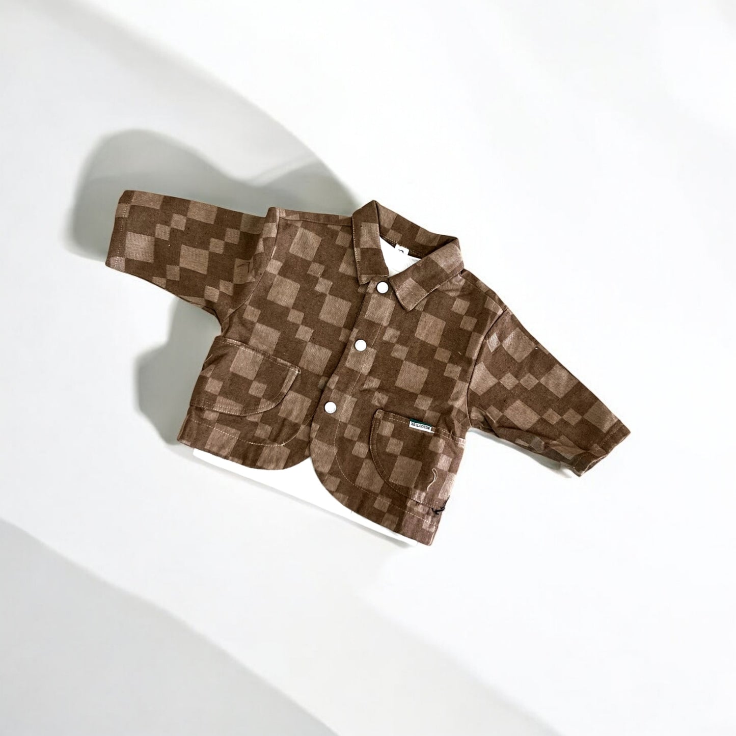 Boys Brown checkered Classic  Coat