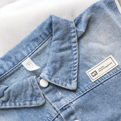 Denim Jacket with Contrast Sleeves